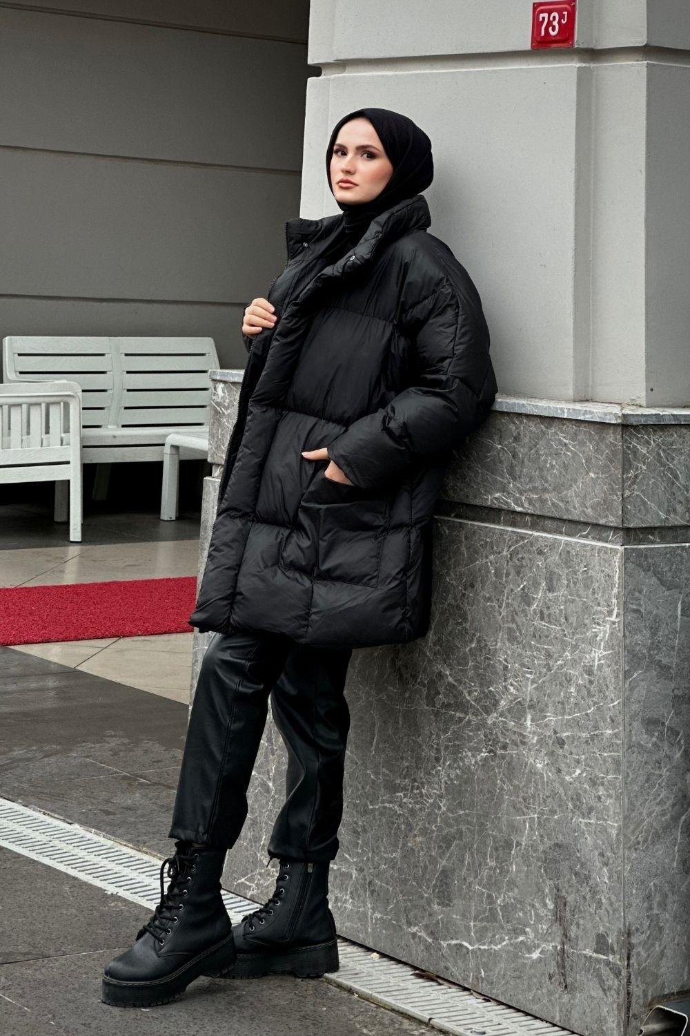 Eva Şişme Mont Siyah
