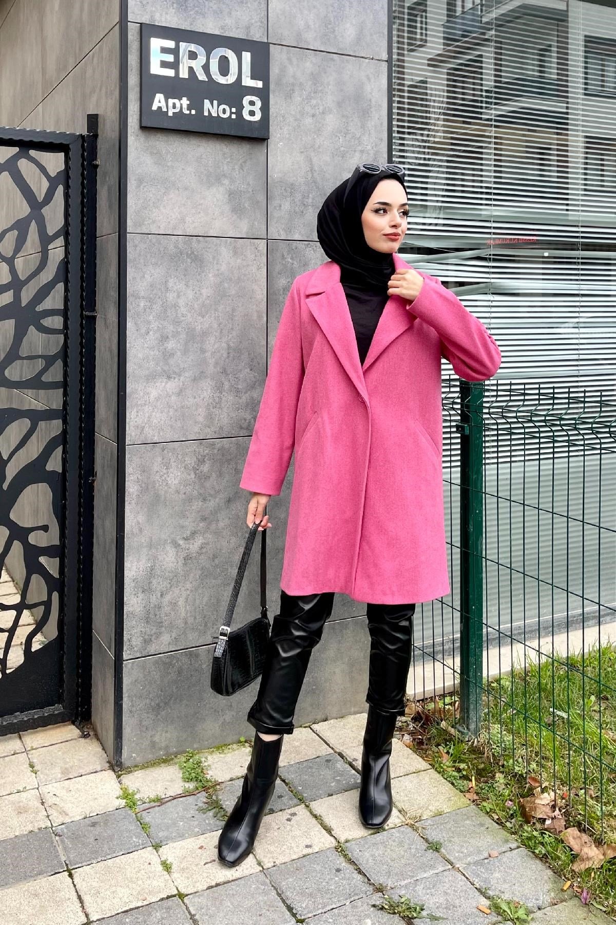 Filetolu Kısa Kaban Pembe