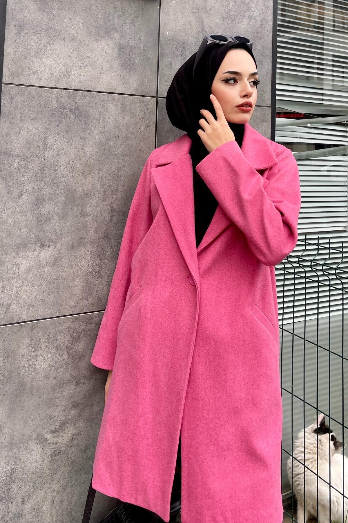 Filetolu Kısa Kaban Pembe