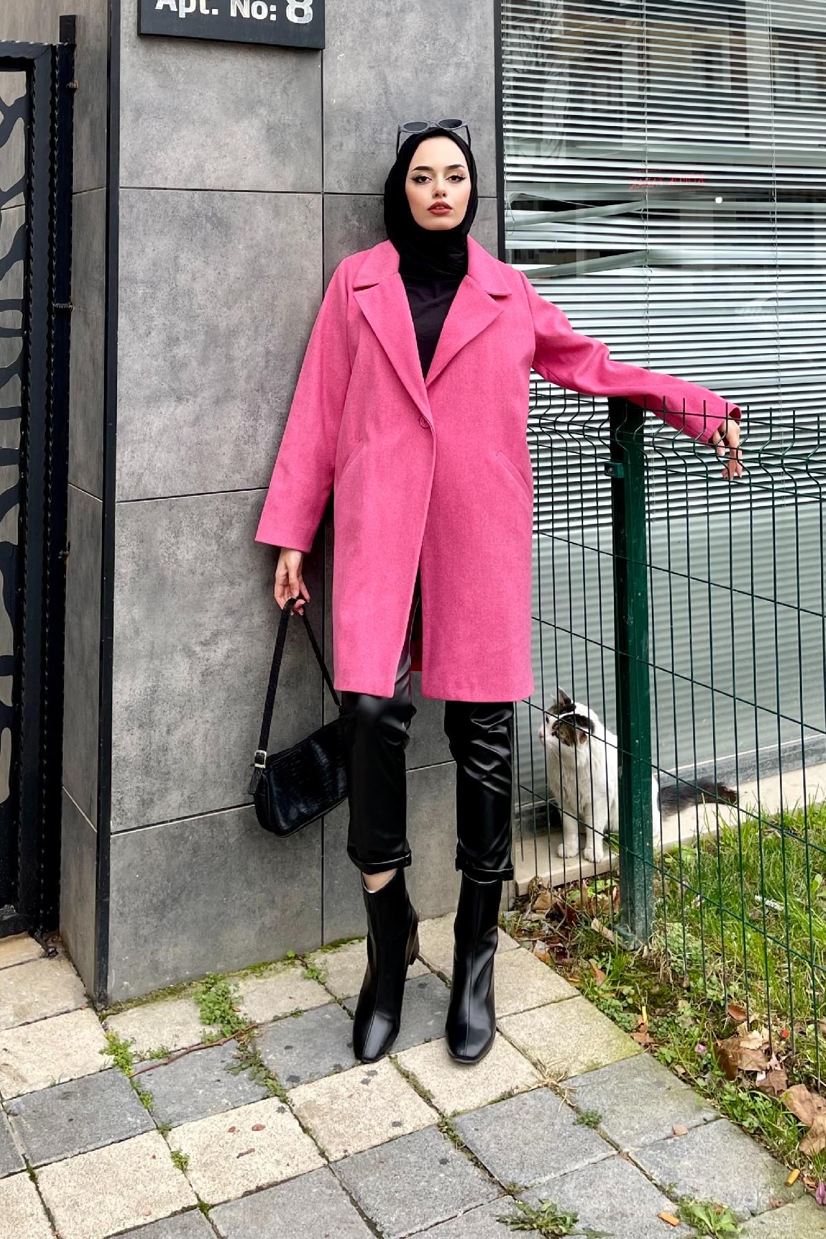 Filetolu Kısa Kaban Pembe
