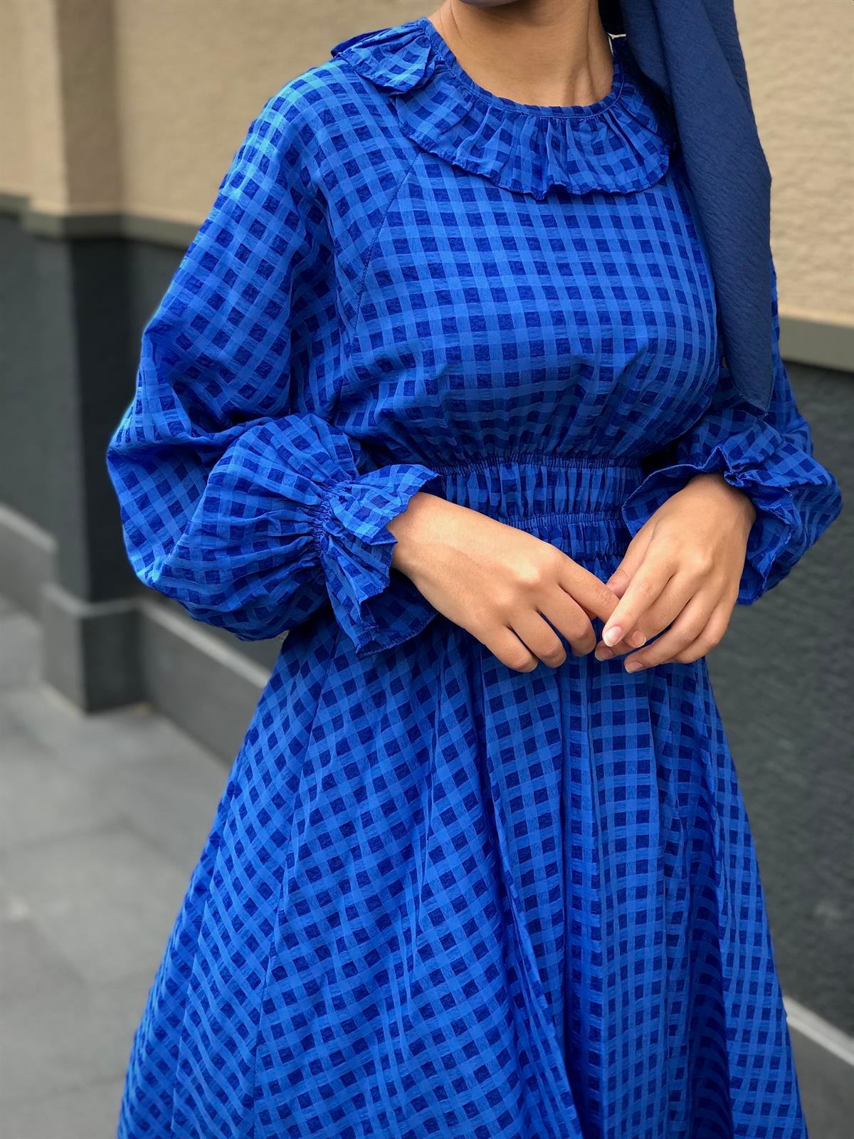 Heidi Pötikare Bebe Yaka Elbise Mavi
