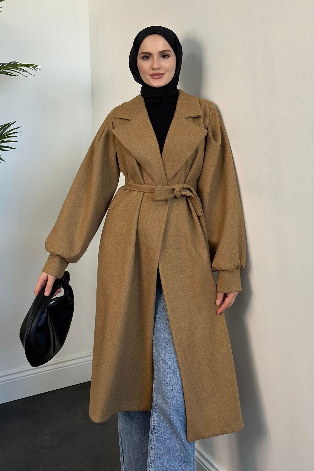 Janella Kruvaze Yaka Kaban Camel