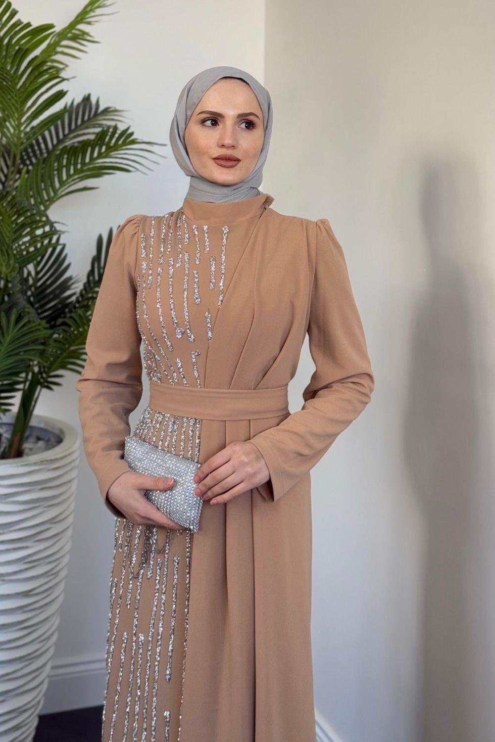 Juliet Yandan Taşlı Abiye Yavru Ağzı