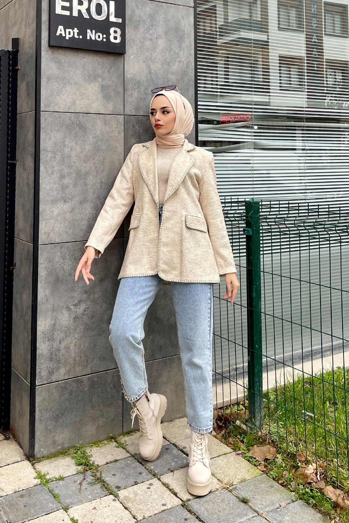 Kırçıklı Astarlı Ceket Mint