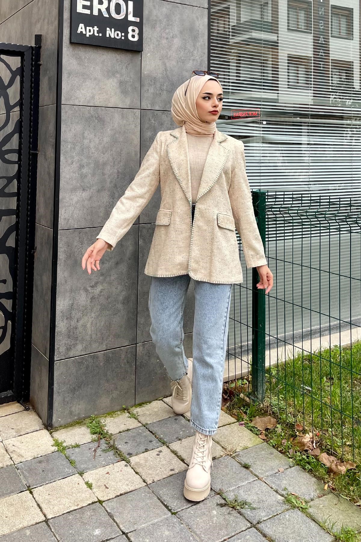 Kırçıklı Astarlı Ceket Mint