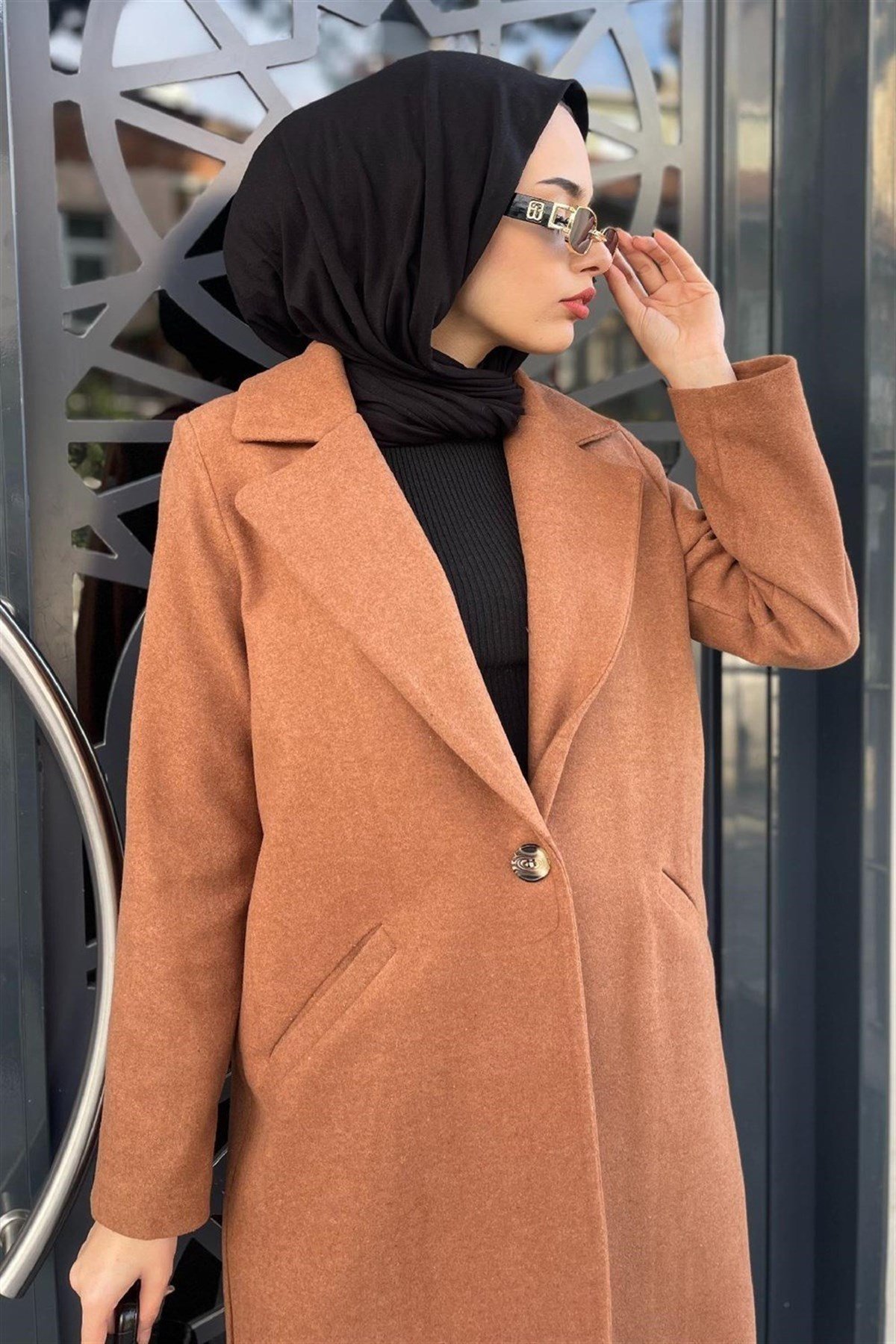 Kısa Astarlı Kaşe Kaban Taba