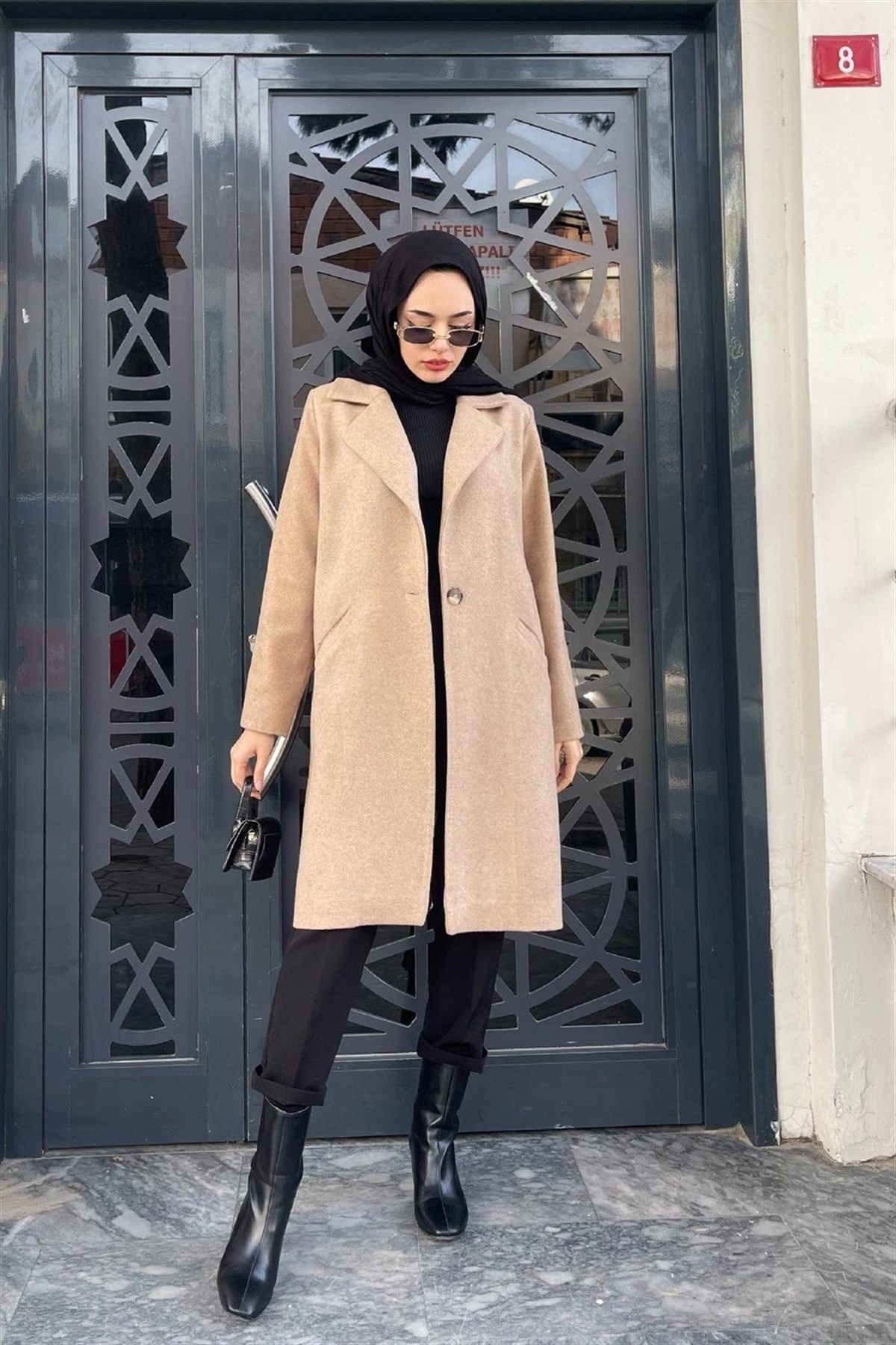 Kısa Astarlı Kaşe Kaban Vizon