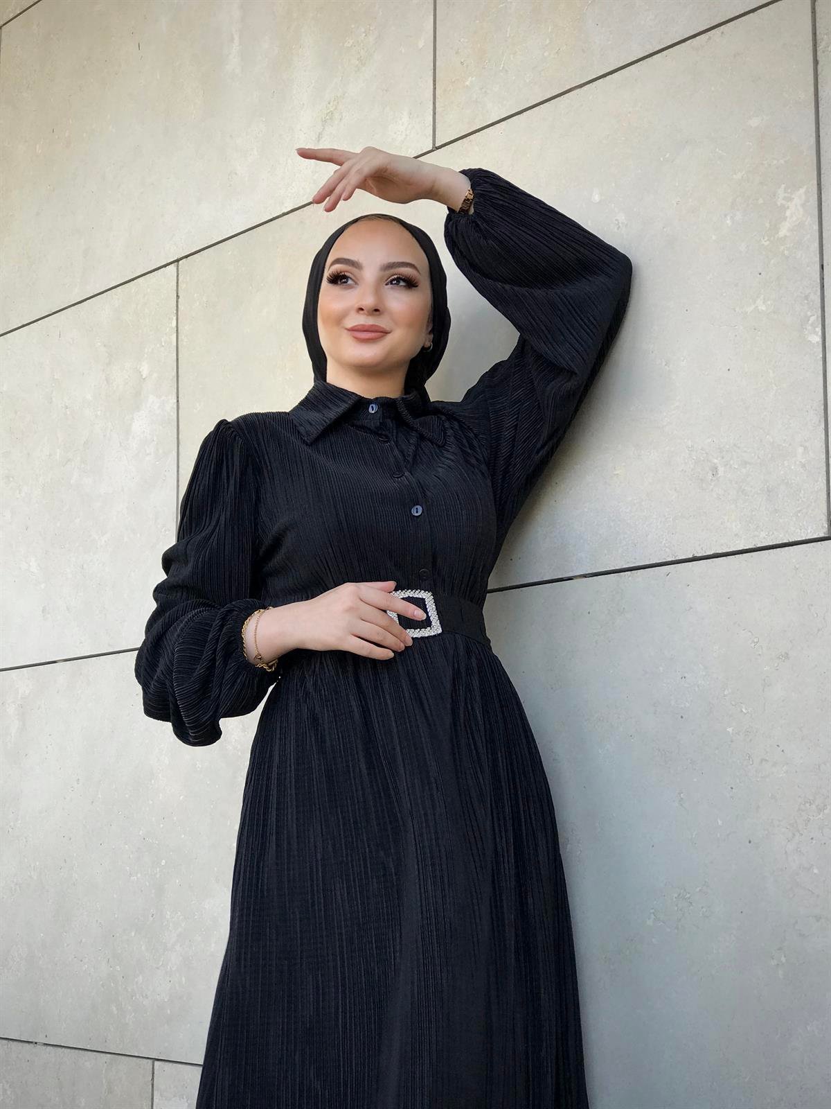Lena Piliseli Elbise Siyah