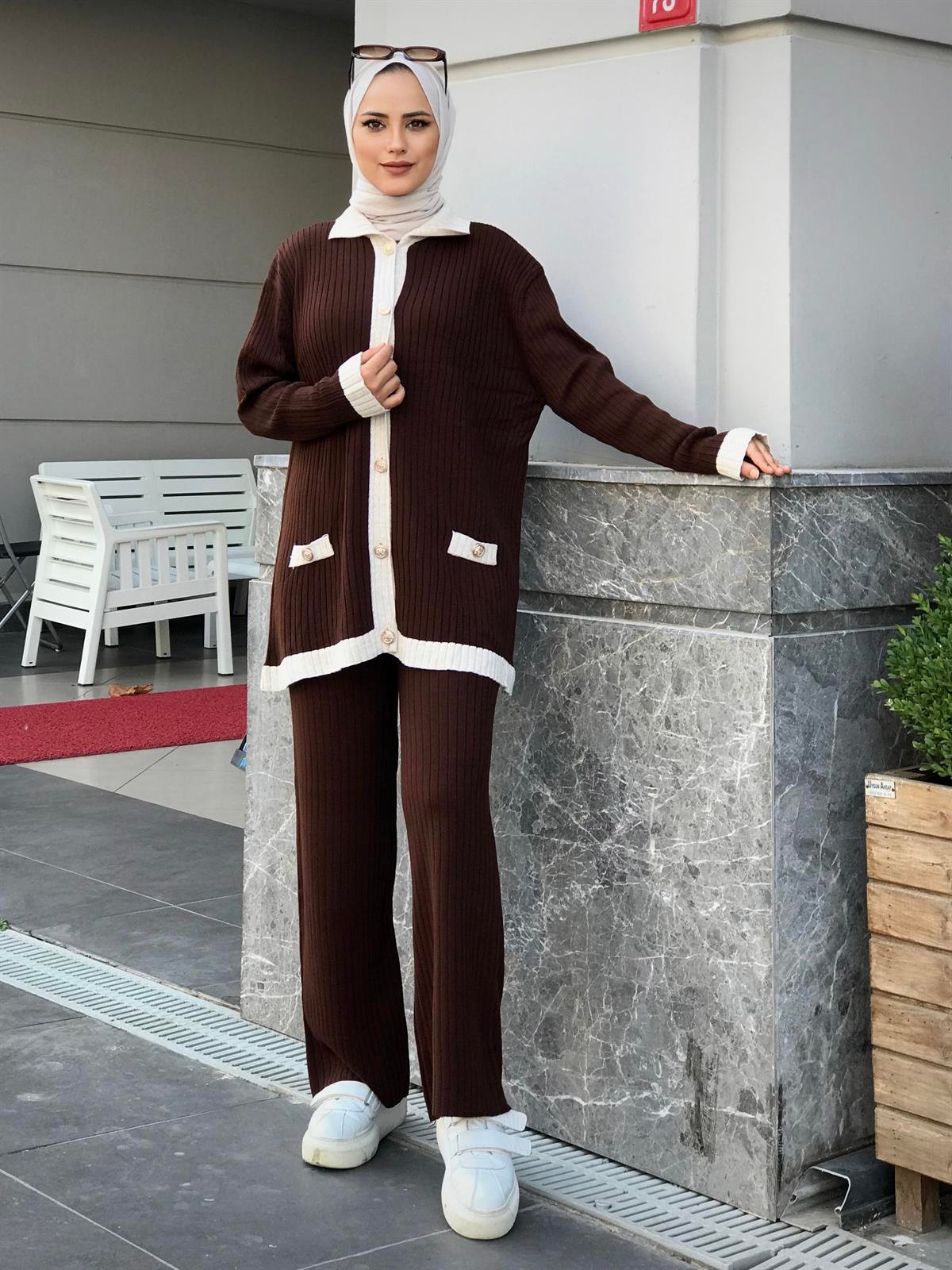 Mavera Triko Takım Kahverengi