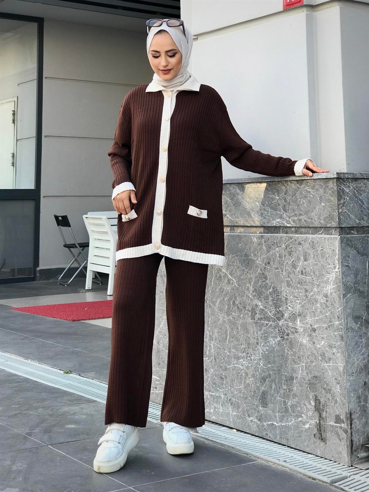 Mavera Triko Takım Kahverengi