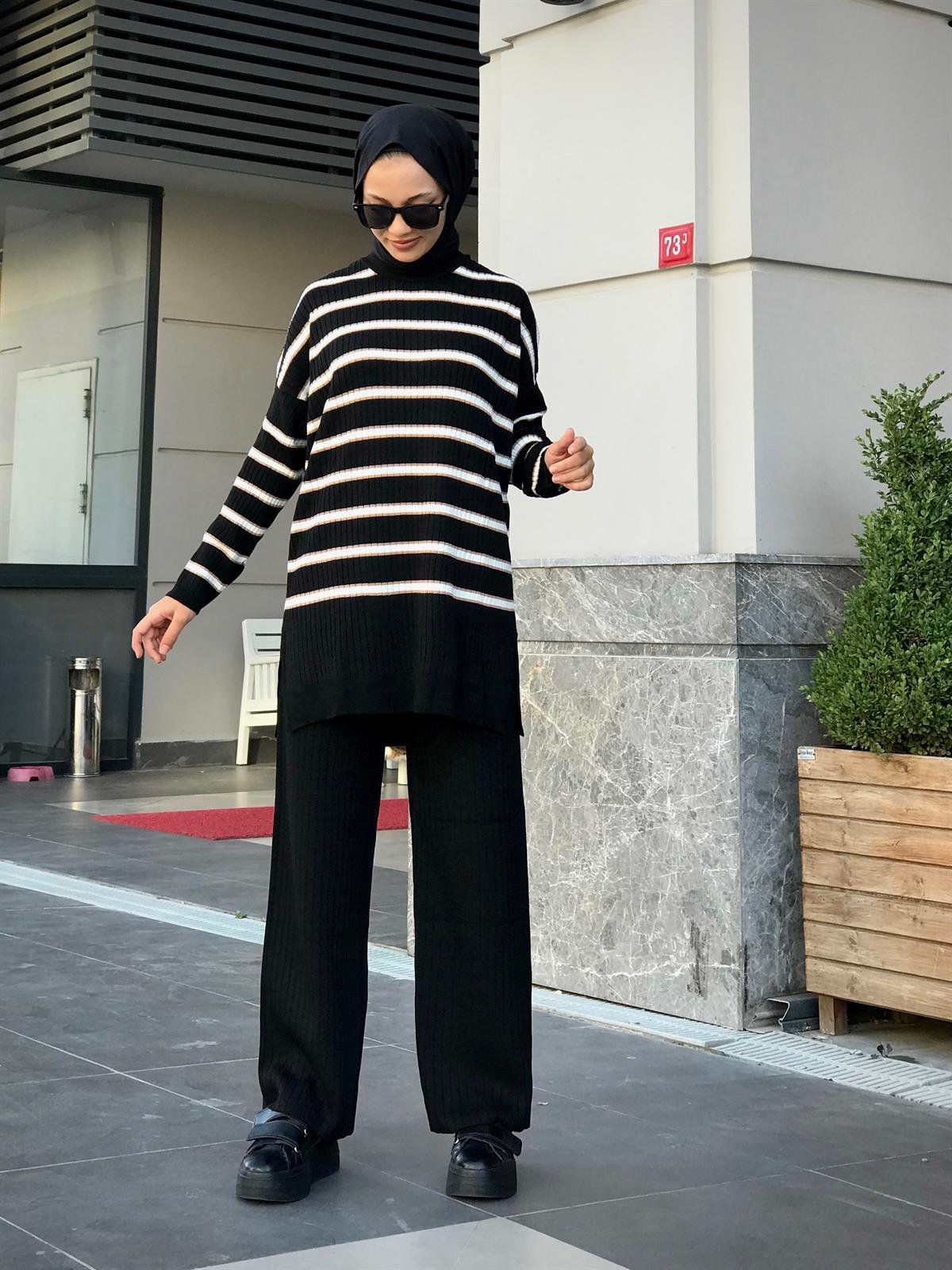 Rüya Triko Takım Siyah