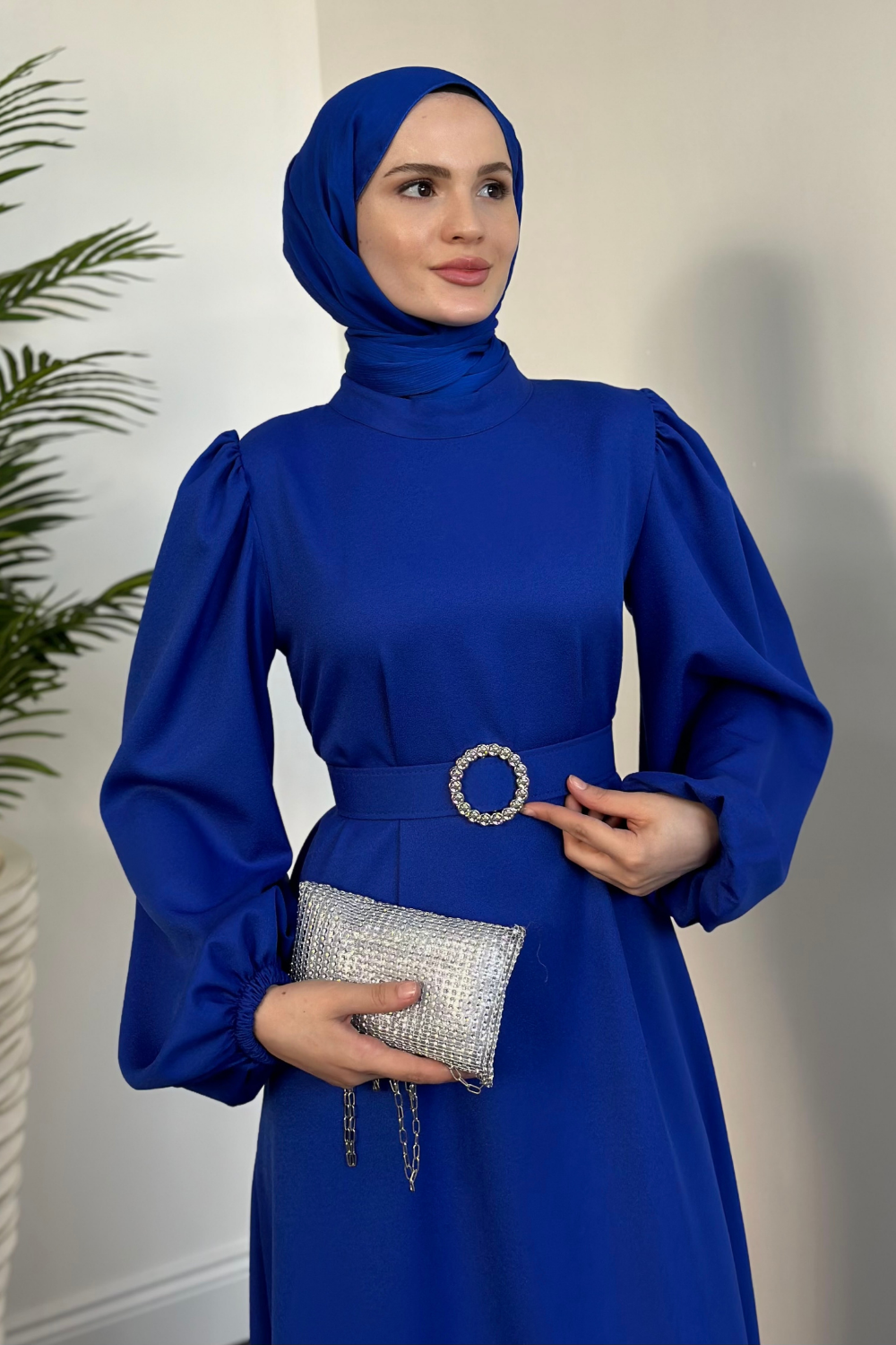 Sarah Kemerlı Elbise Sax