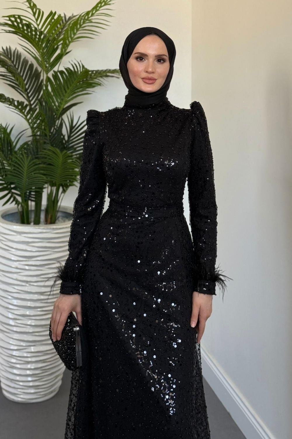 Sierra Pul Payet Abiye Siyah