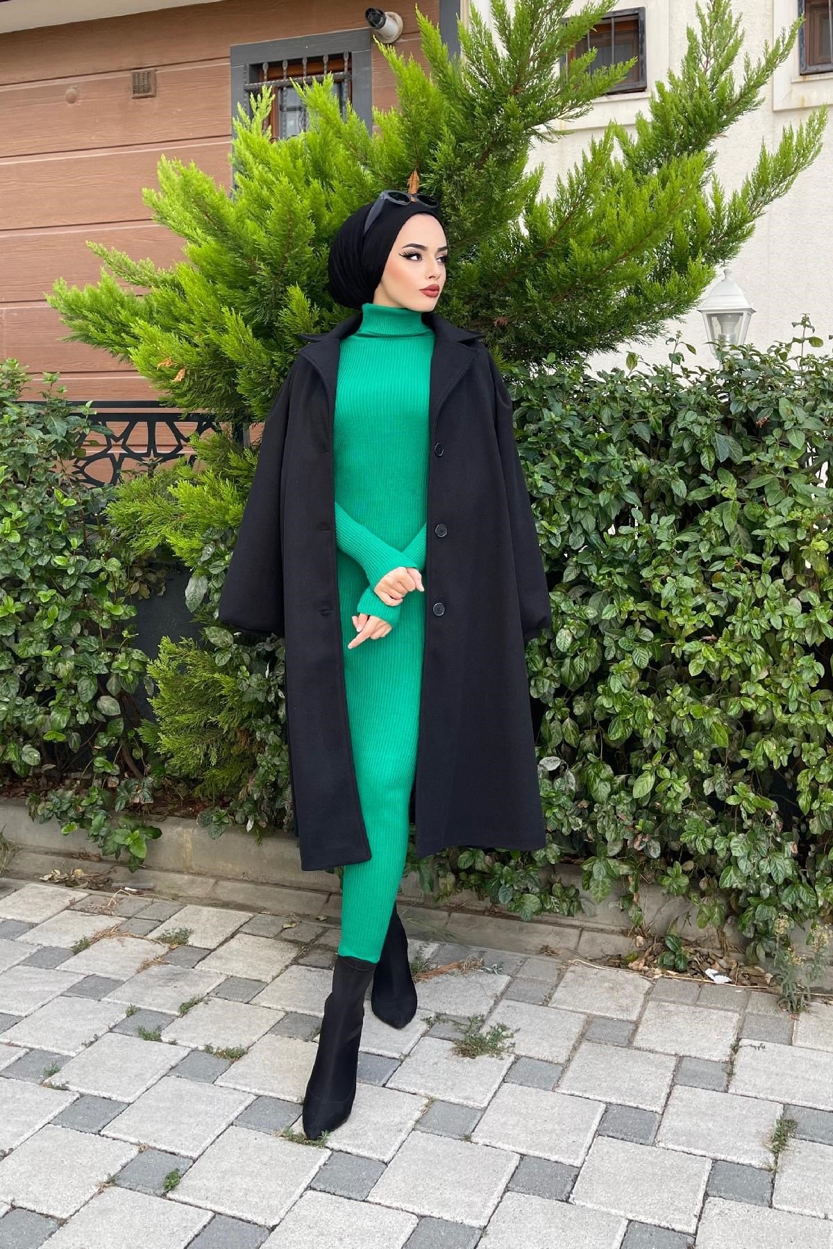 Triko Elbise Yeşil