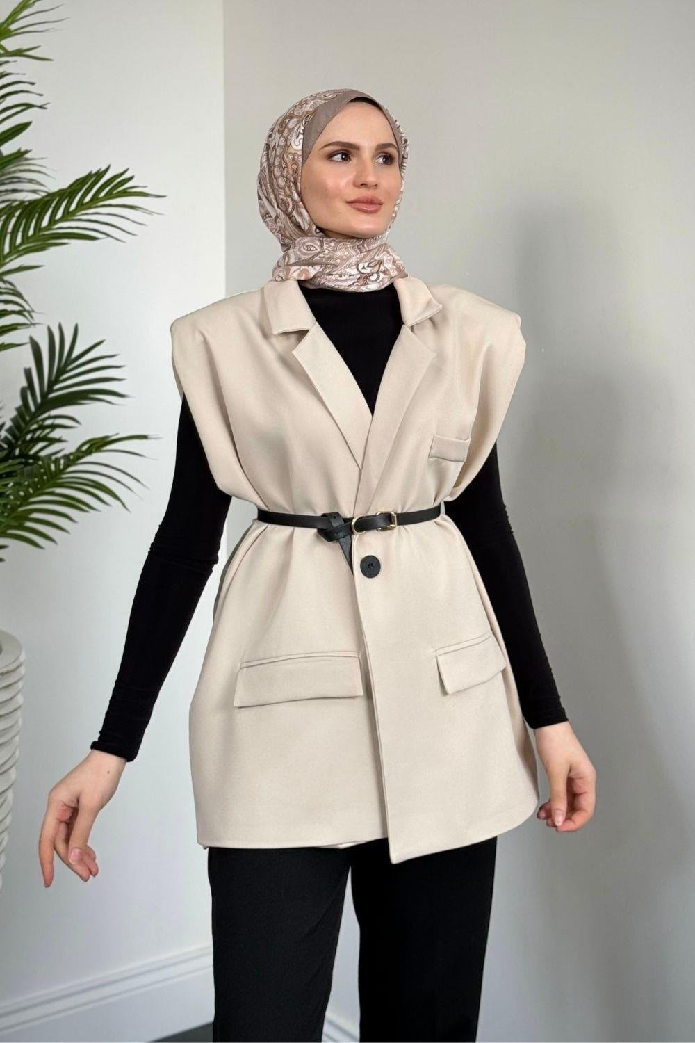 Willa Kemerli Vatkalı Yelek Taş