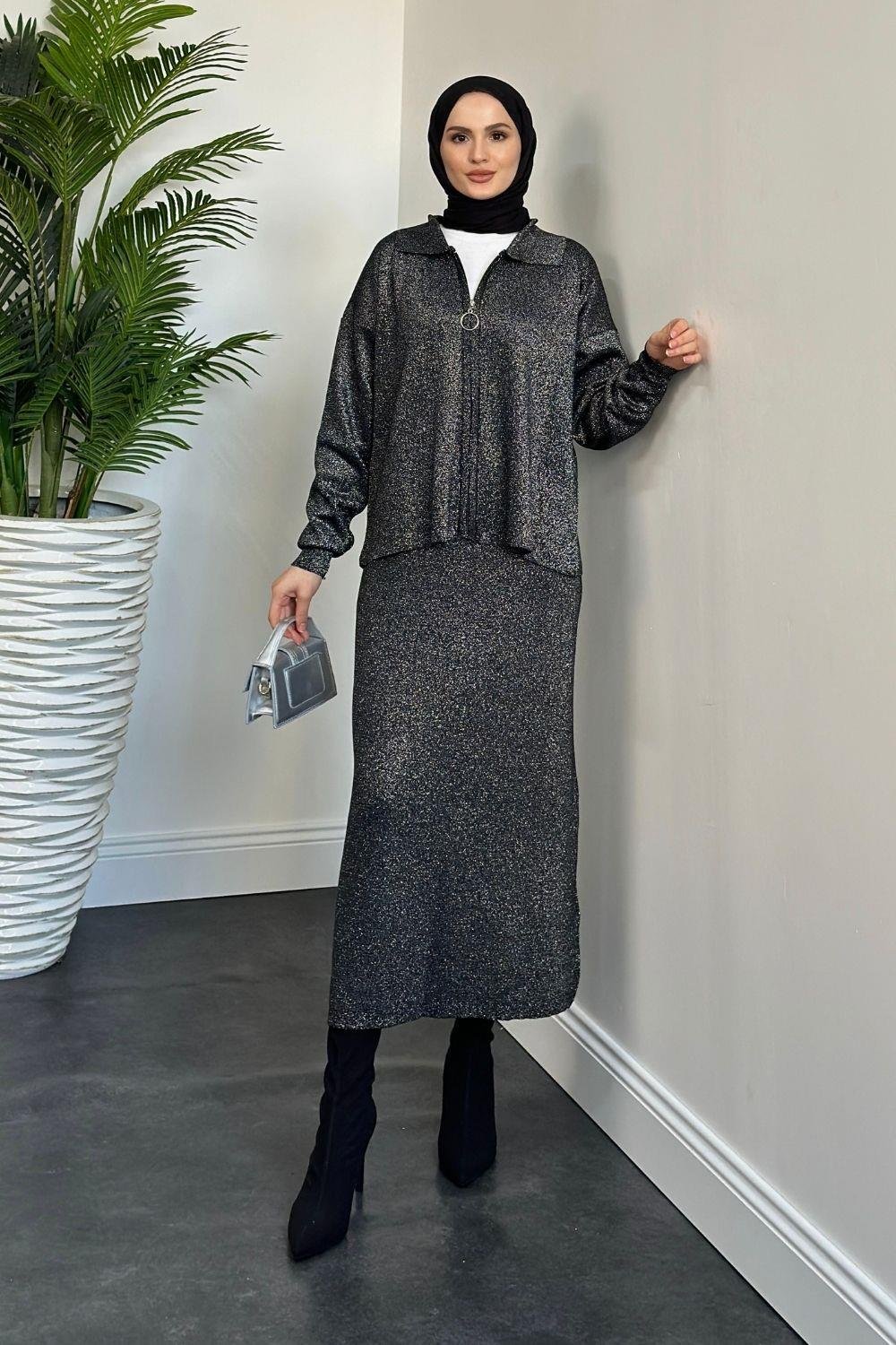 Willow Simli Kalem Etek Takım Siyah