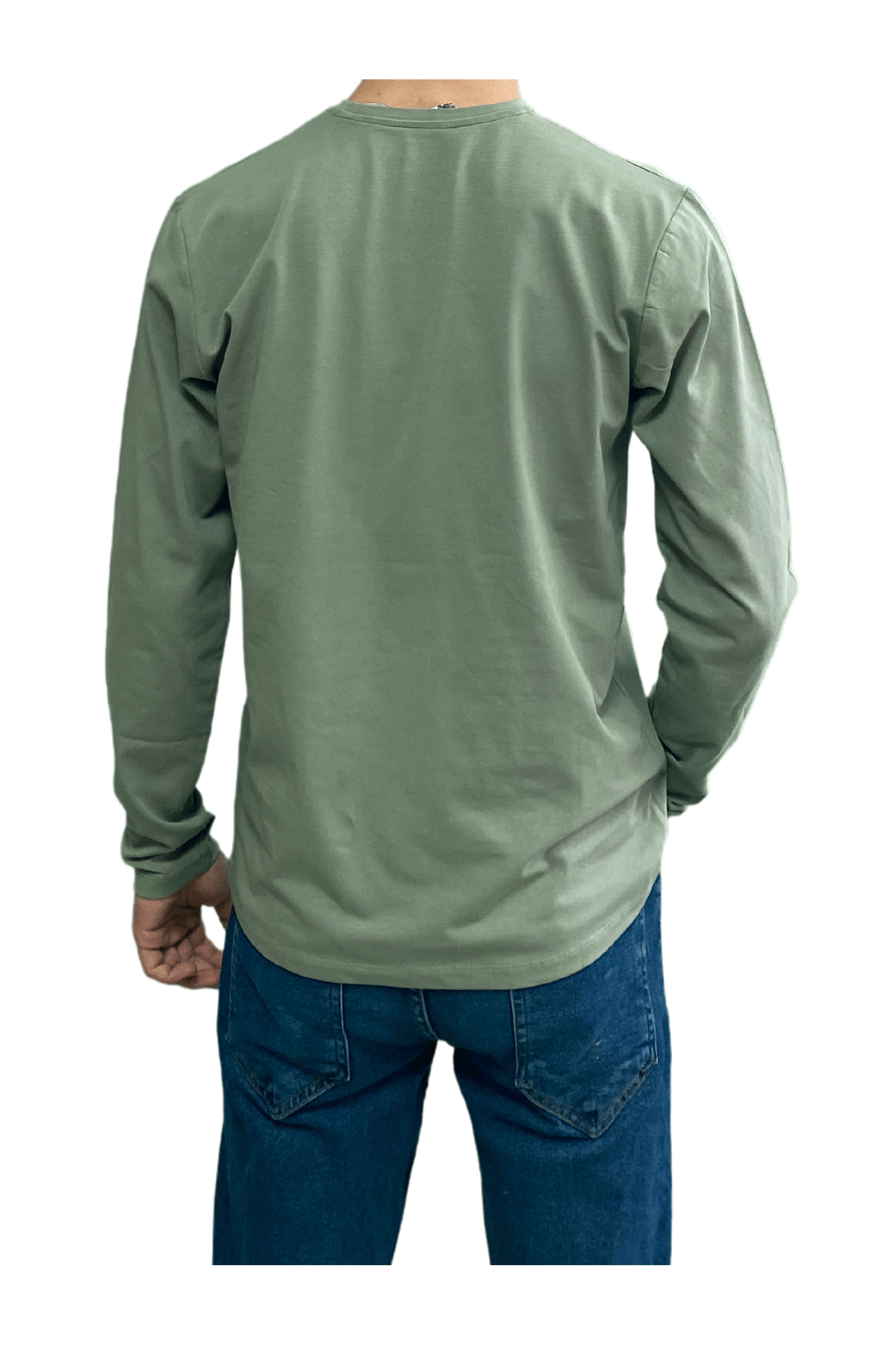  Standart Uzun Kollu Likralı Yeşil Unisex T-Shirt