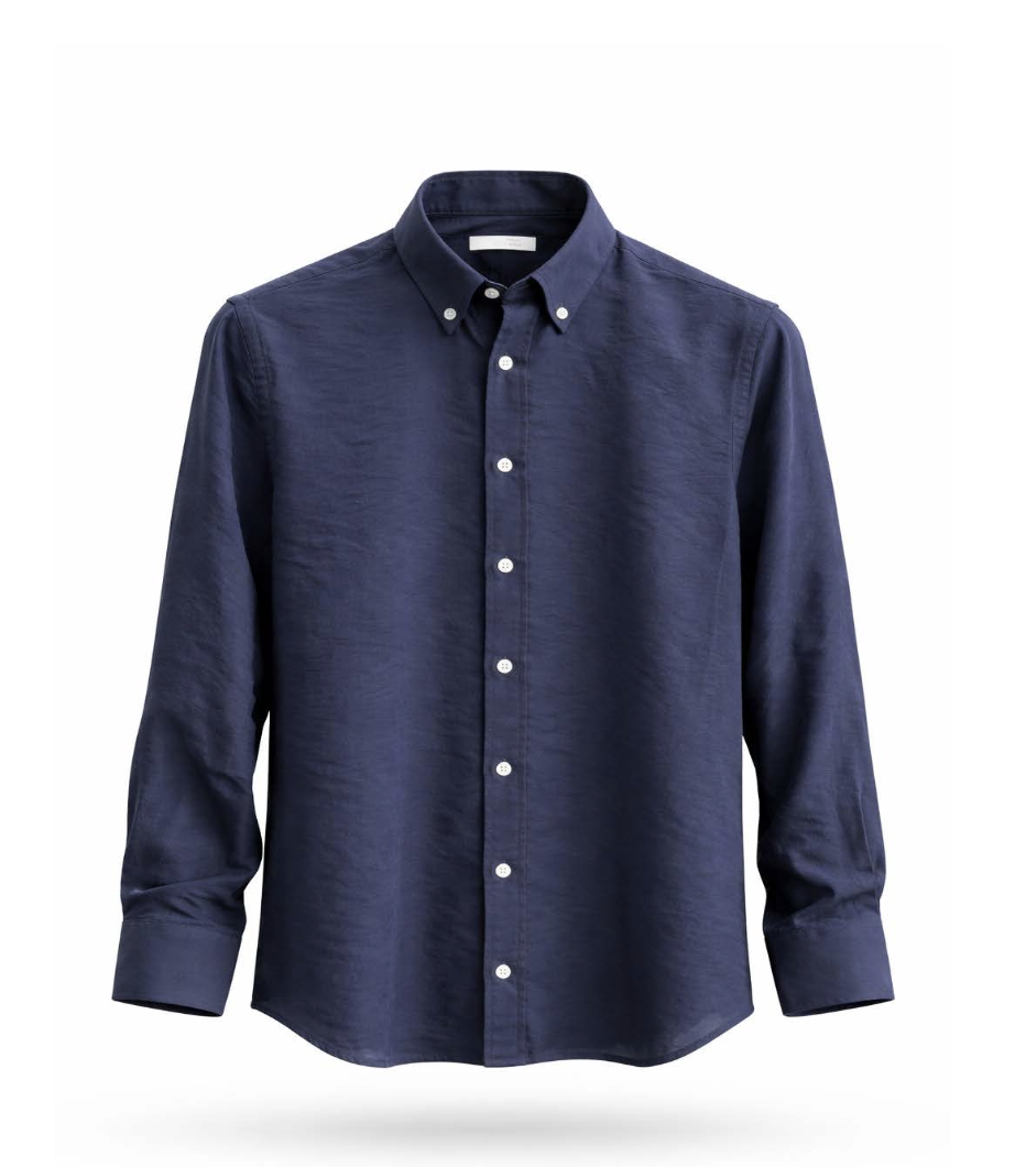 Lacivert Navy Tencel Gömlek 