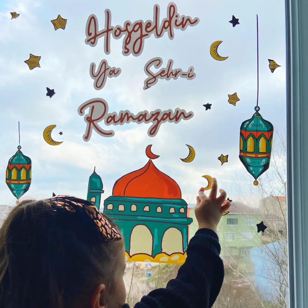 Hoşgeldin Ramazan Cam Süsleme Sticker-1