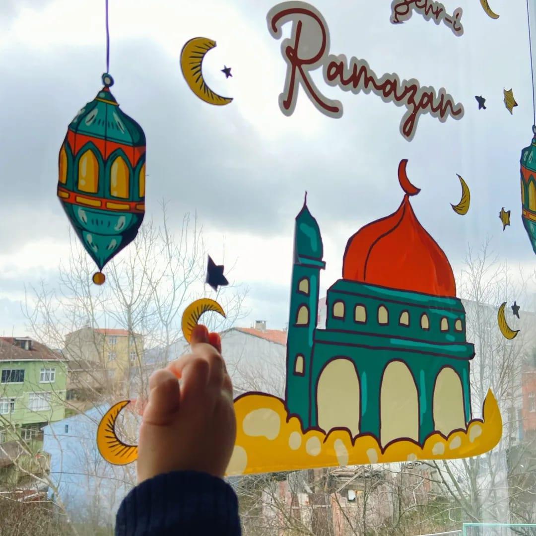 Hoşgeldin Ramazan Cam Süsleme Sticker-1