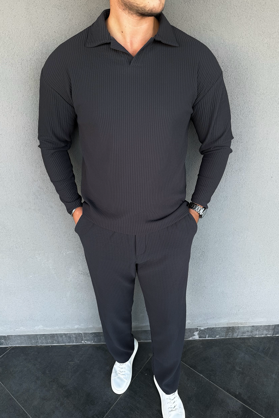 ANTRASİT FİTİLLİ KAZAK-EŞOFMAN TAKIM