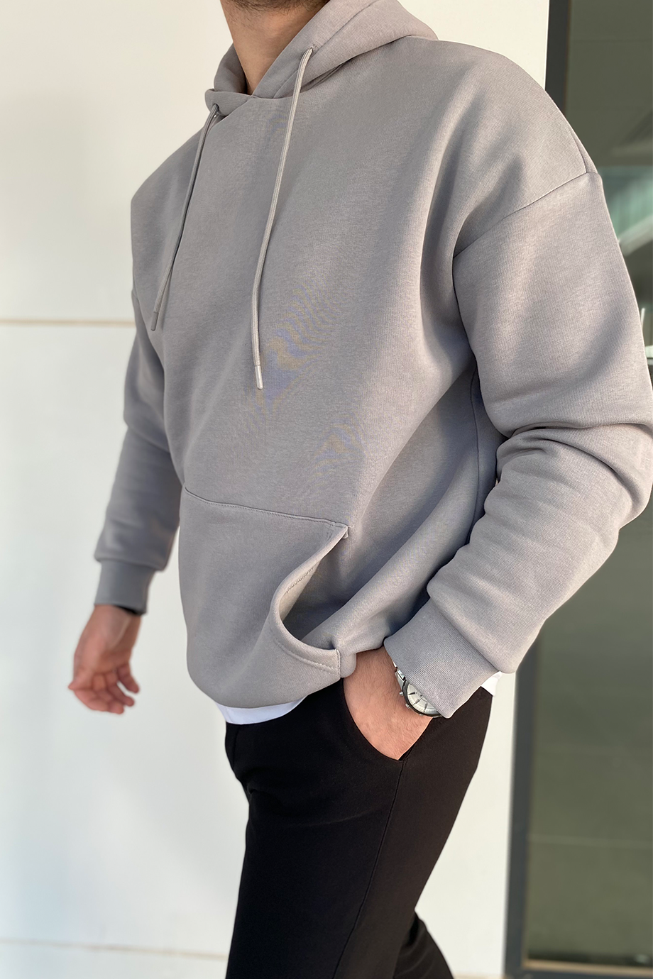 ANTRASİT OVERSIZE KALIP BASIC SWEATSHİRT