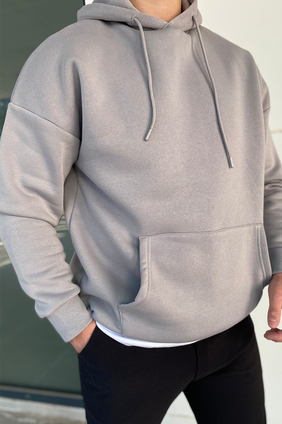 ANTRASİT OVERSIZE KALIP BASIC SWEATSHİRT