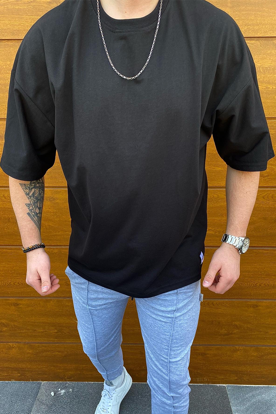 BASİC SİYAH OVERSIZE T-SHİRT
