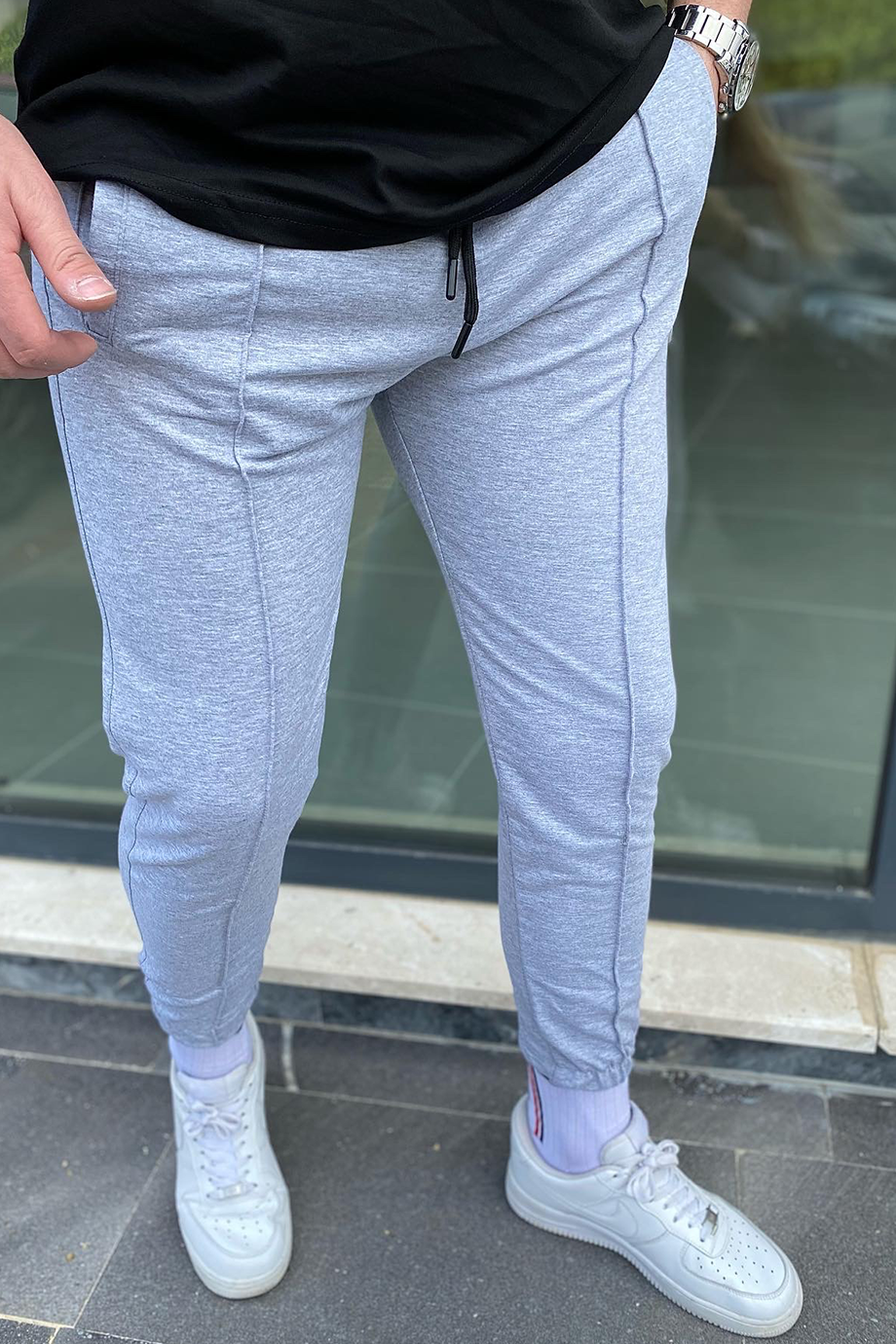 GRİ LASTİK PAÇA BASİC EŞOFMAN