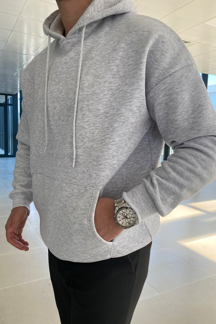 GRİ OVERSIZE BASİC SWEATSHİRT