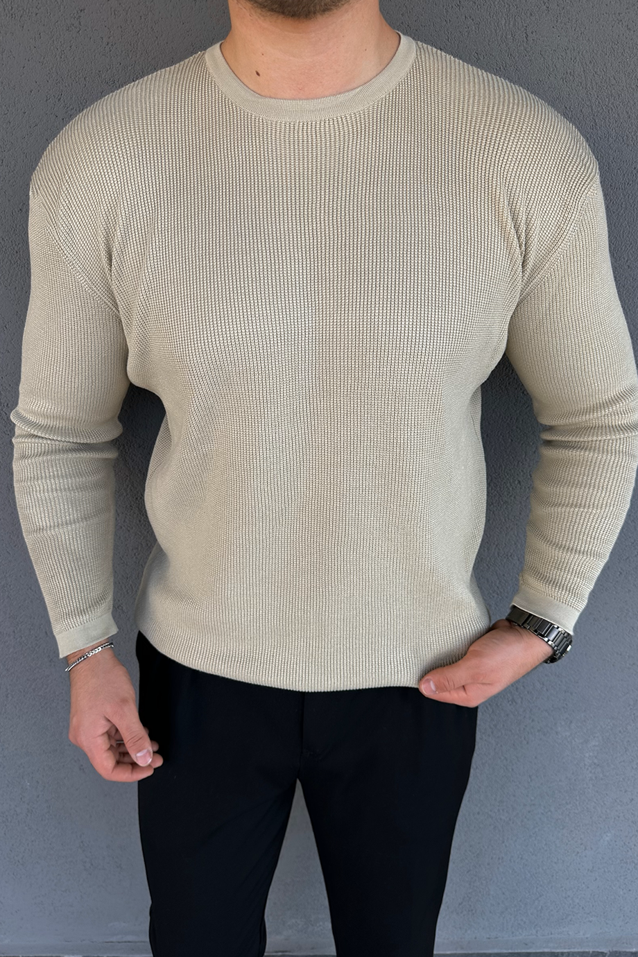 KUM BEJİ ÖRME KAZAK