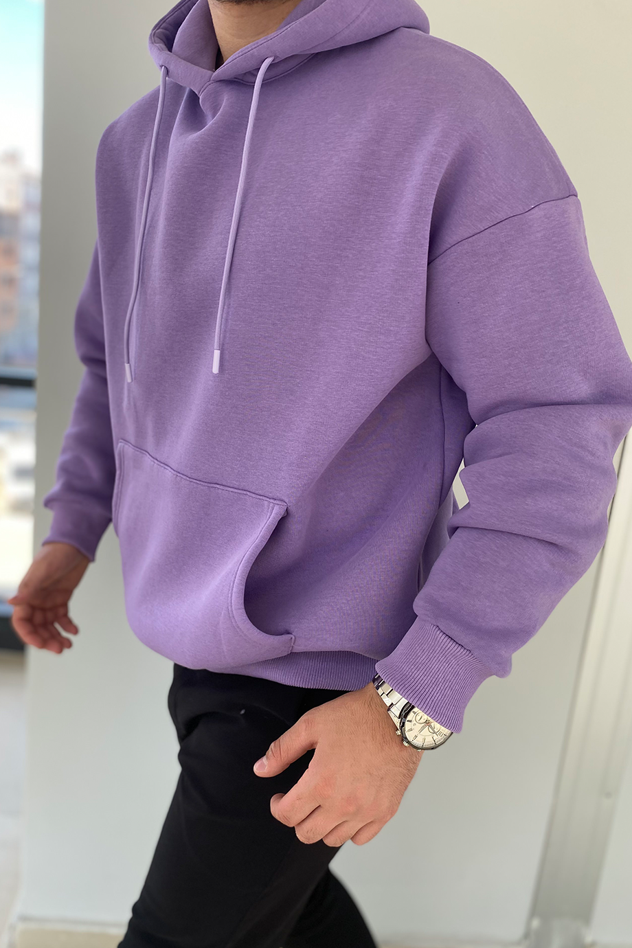 LİLA OVERSIZE BASIC SWEATSHİRT