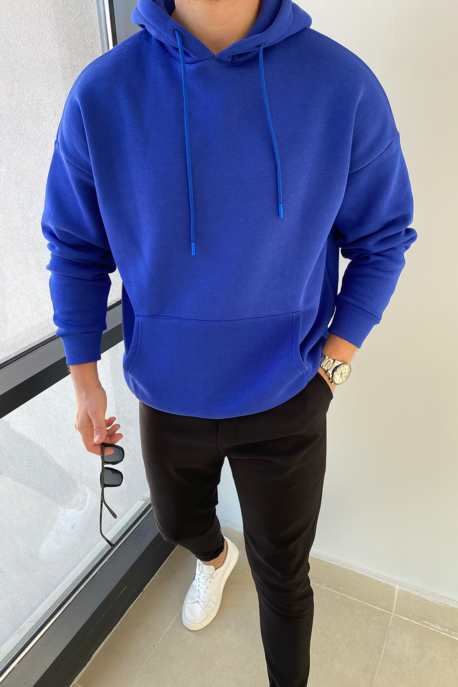 MAVİ OVERSIZE BASIC SWEATSHİRT