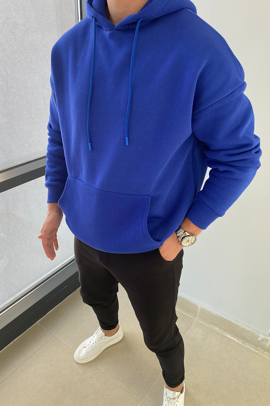 MAVİ OVERSIZE BASIC SWEATSHİRT