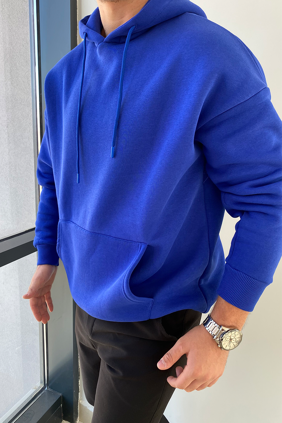 MAVİ OVERSIZE BASIC SWEATSHİRT