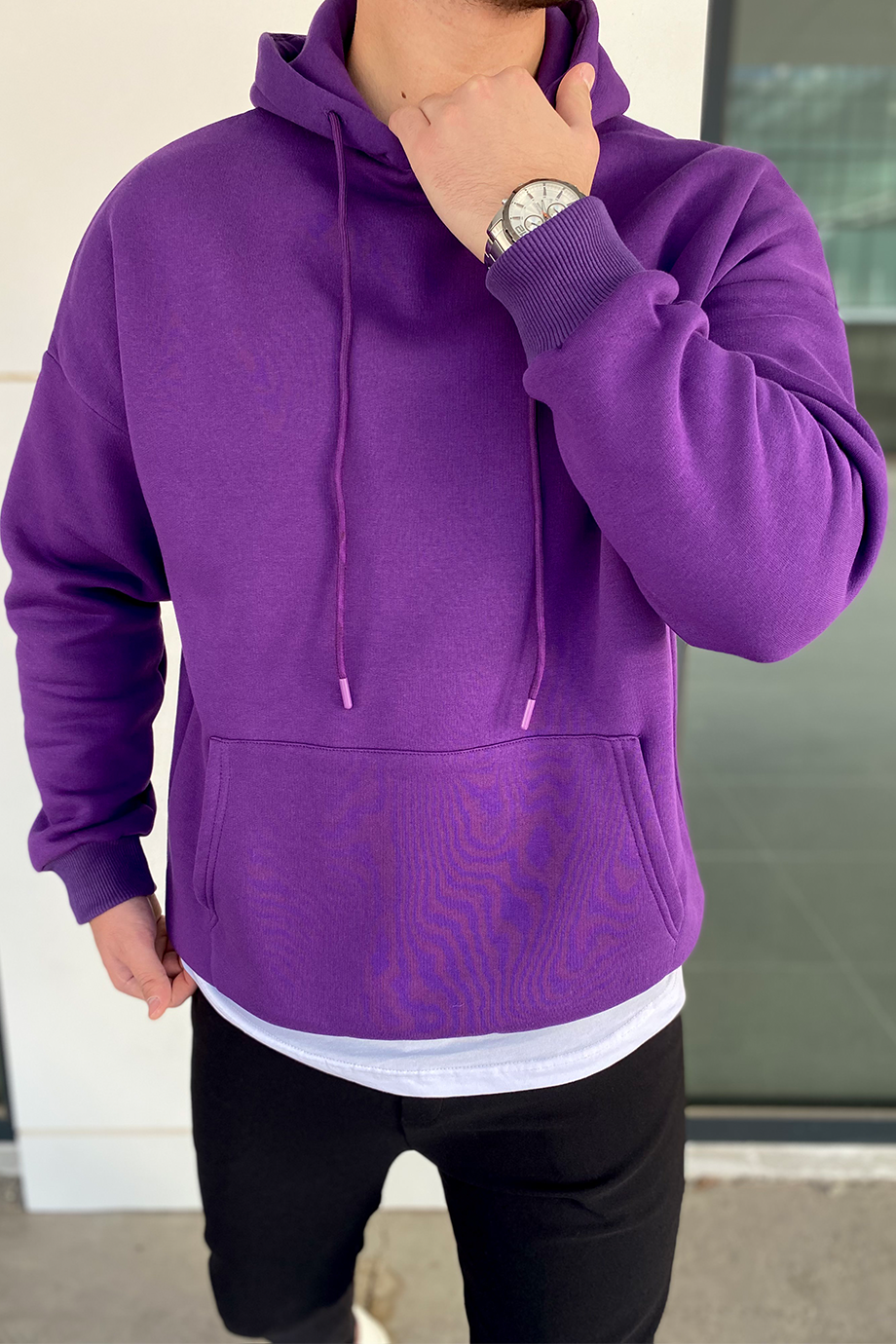 MOR OVERSIZE KALIP BASIC SWEATSHİRT