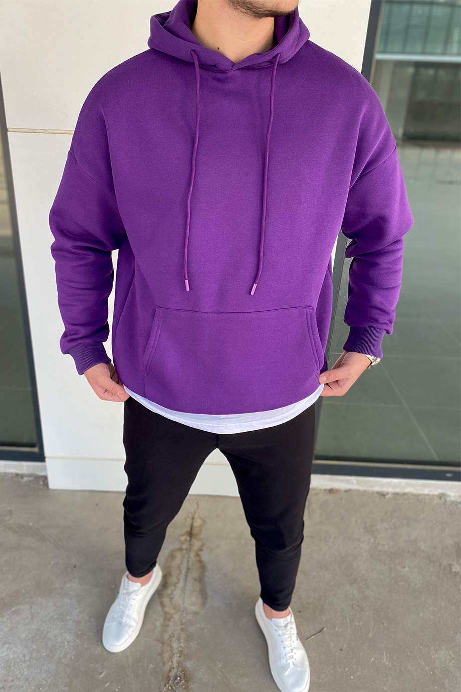 MOR OVERSIZE KALIP BASIC SWEATSHİRT