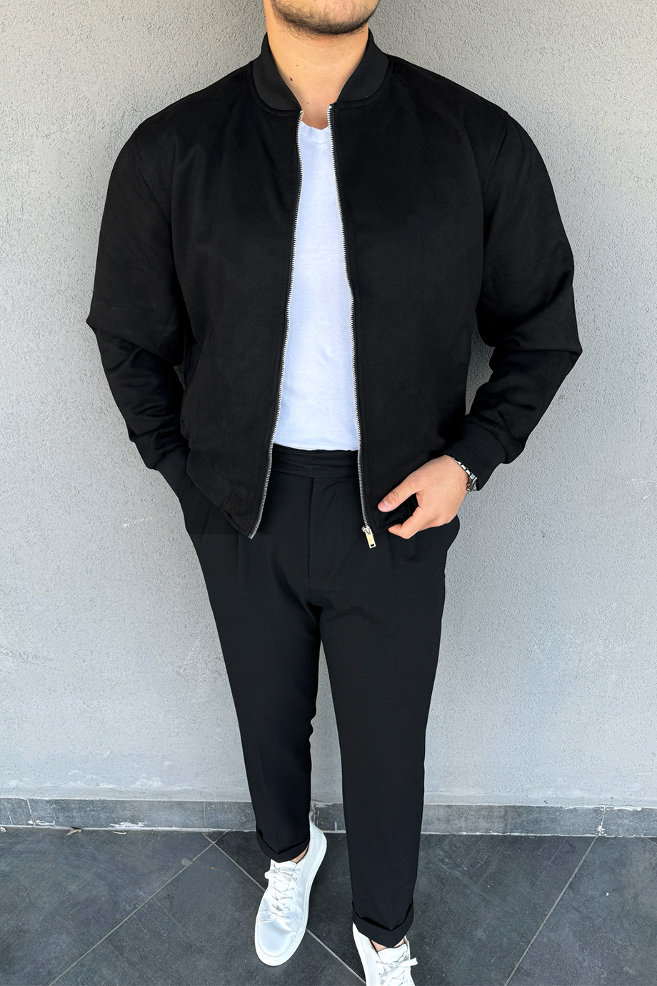 SİYAH NUBUK BOMBER CEKET