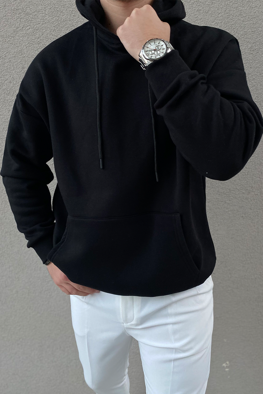 SİYAH OVERSIZE BASİC SWEATSHİRT