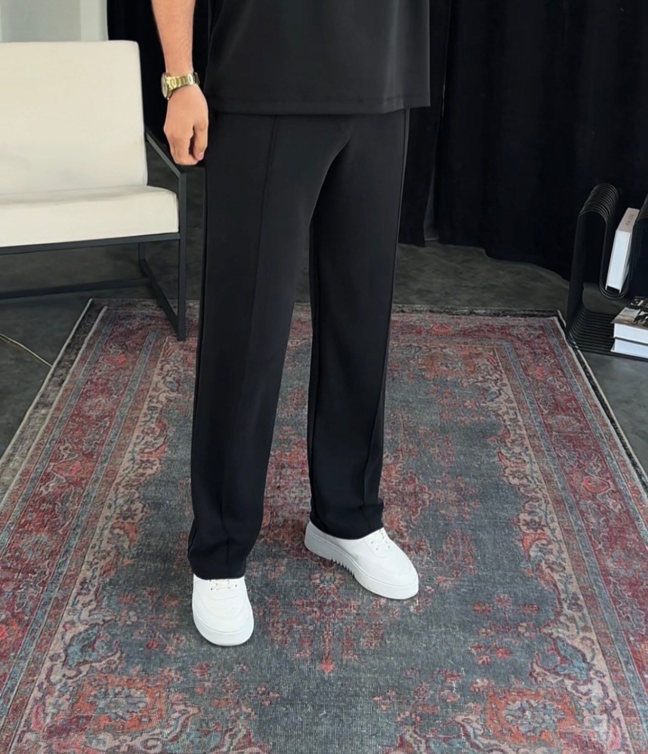 SIYAH OYS KUMAŞ PANTALON