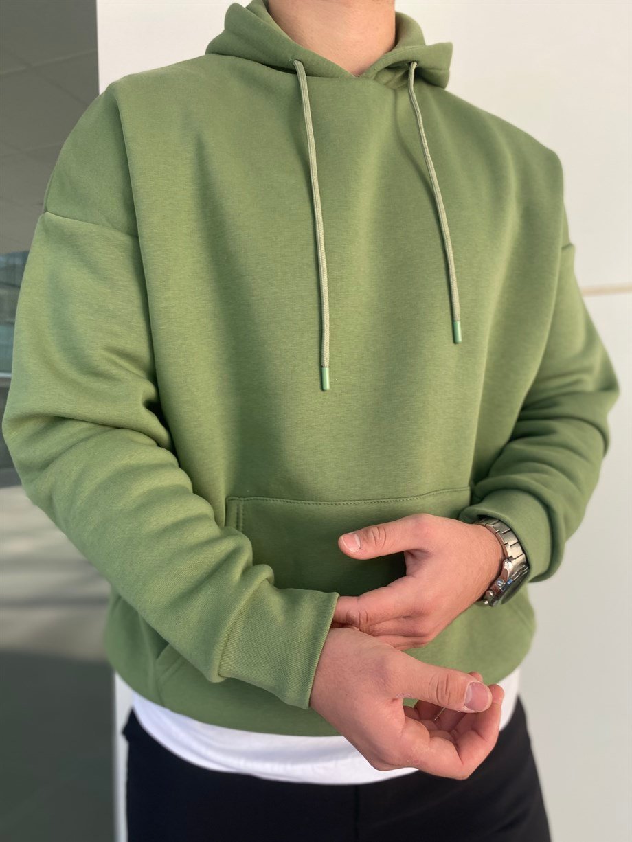 YEŞİL OVERSIZE KALIP BASIC SWEATSHİRT