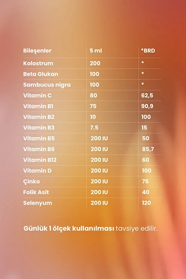 Lamos Colosturbeta Kolostrum, Multi Vitamin ve Multi Mineral İçeren Takviye Edici Gıda 150 ml