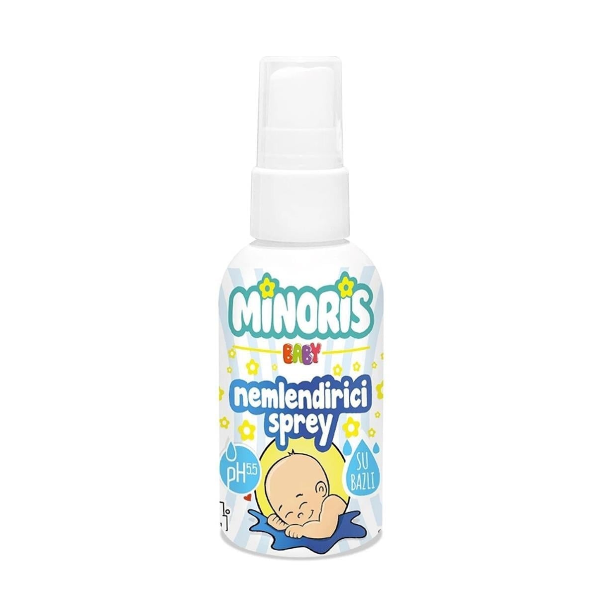 Minoris Baby 4'lü Paket Su Bazlı Nemlendirici ve Baby Pişik Önleyici Sprey, Vücut Koruyucu Sprey, Organik Bebek Güneş Kremi 50 SPF, Nemlendirici 