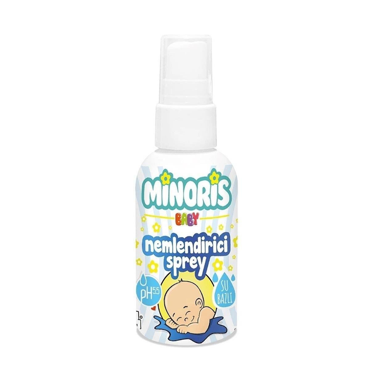 Minoris Baby Su Bazlı Nemlendirici ve Baby Pişik Önleyici Sprey 100ml Parfümsüz, Vegan