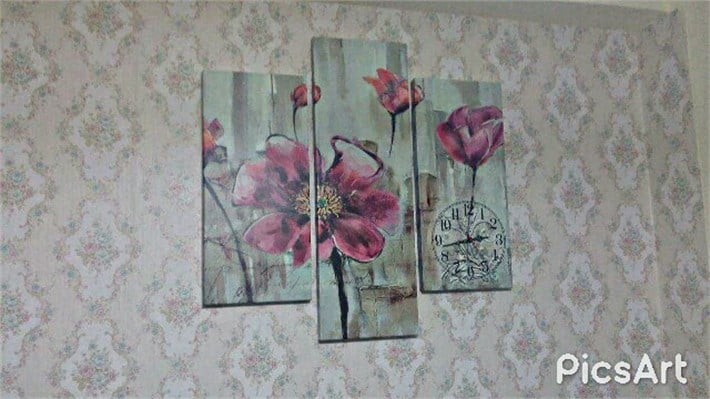 Pembe Mürdüm Renkli Gelincik Çiçekli Kanvas Tablo