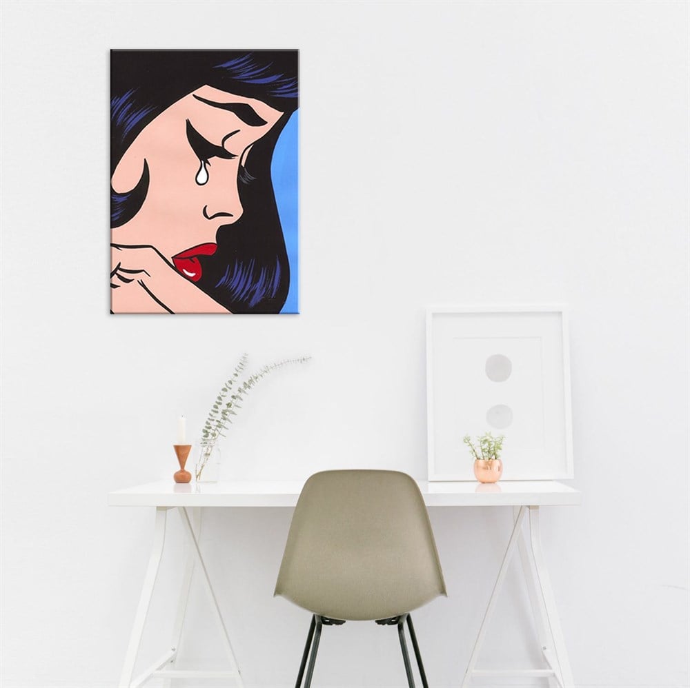 Ağlayan Kadın Pop Art Dekoratif Kanvas Tablosu