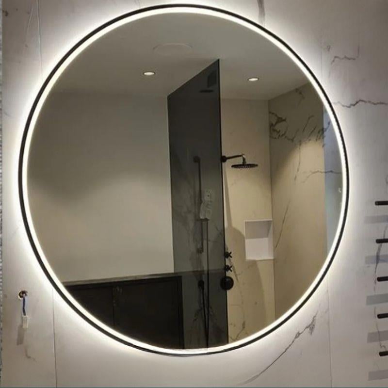 Akıllı Yuvarlak Dokunmatik LED Ayna, Aydınlatmalı Duvara Monte Banyo Aynası, Buğu Önleyici (İsteğe Bağlı/İhtiyaç Halinde) ve Dimmer Dokunmatik Anahtarlı Ayna, Su Geçirmez Yuvarlak Aydınlatmalı Makyaj Aynası