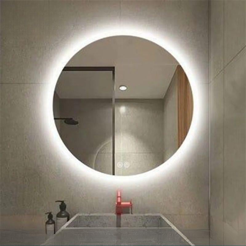 Akıllı Yuvarlak Dokunmatik LED Ayna, Aydınlatmalı Duvara Monte Banyo Aynası, Buğu Önleyici (İsteğe Bağlı/İhtiyaç Halinde) ve Dimmer Dokunmatik Anahtarlı Ayna, Su Geçirmez Yuvarlak Aydınlatmalı Makyaj Aynası