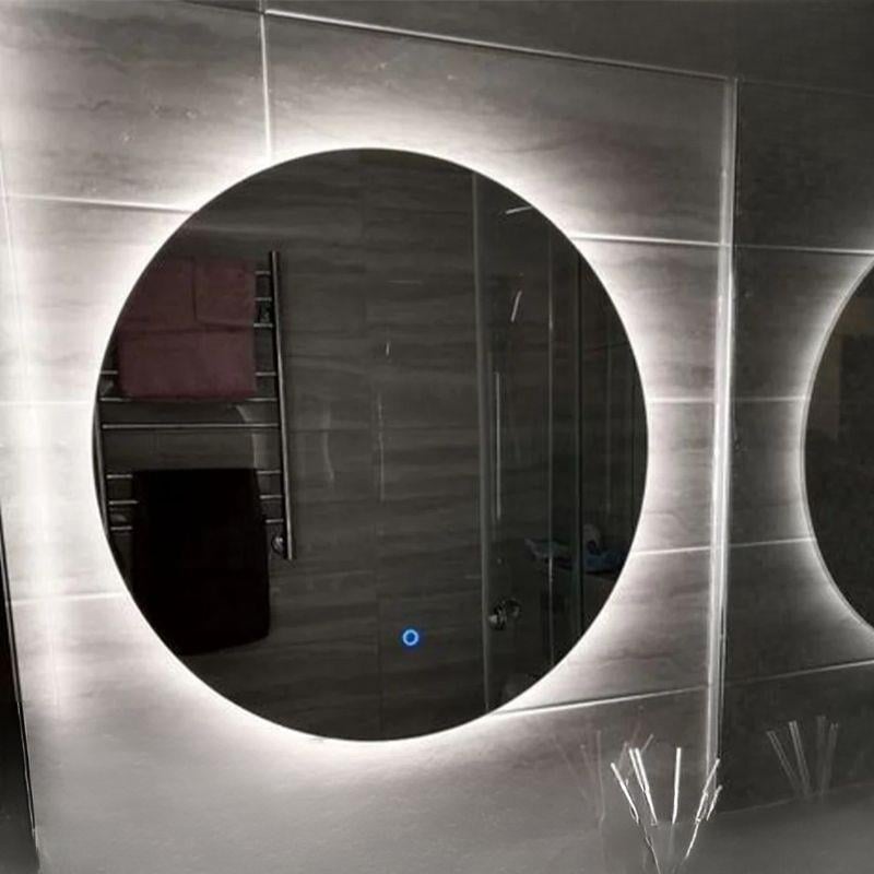 Akıllı Yuvarlak Dokunmatik LED Ayna, Aydınlatmalı Duvara Monte Banyo Aynası, Buğu Önleyici (İsteğe Bağlı/İhtiyaç Halinde) ve Dimmer Dokunmatik Anahtarlı Ayna, Su Geçirmez Yuvarlak Aydınlatmalı Makyaj Aynası