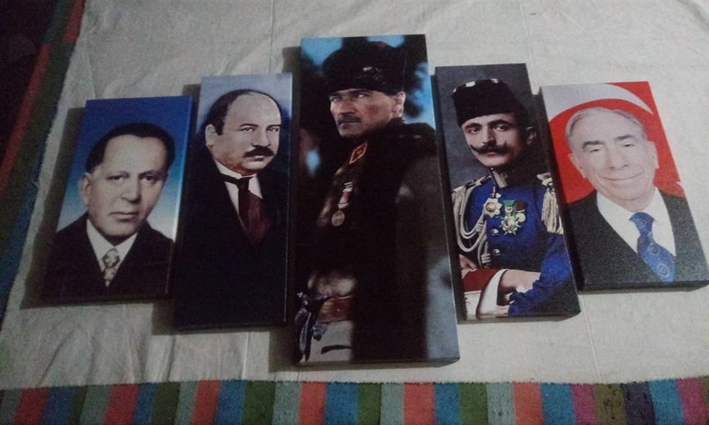 Atatürk Nihal Atsız Enver Paşa Alparslan Türkeş ve Ziya Gökalp Kanvas Tabloları